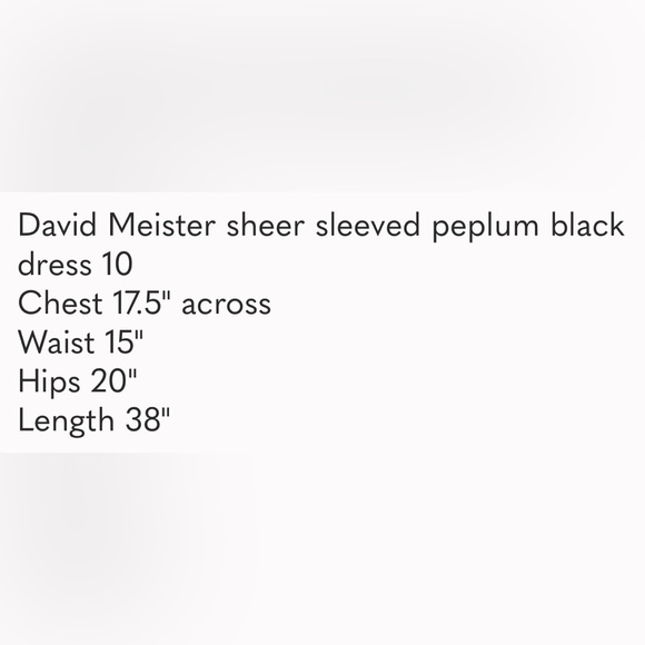 David Meister sheer sleeved black dress 10 - Picture 5 of 5
